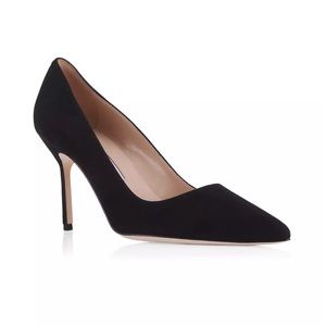 New Manolo Blahnik BB 90MM Suede Pumps